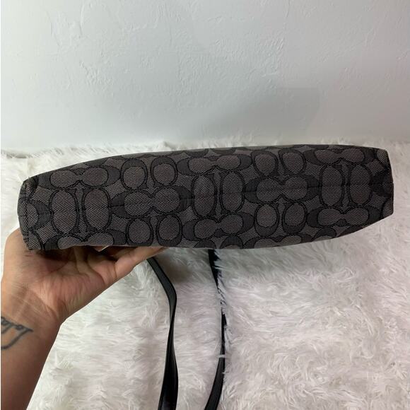 COACH Black and Gray Signature Jacquard Canvas Crossbody - Picture 3 of 13